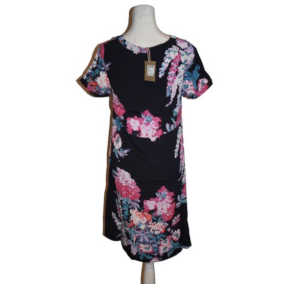 Joules Krista Navy Blue W/ Pink & Purple Floral Dress Knee Length Size 2 NEW - Picture 3 of 3